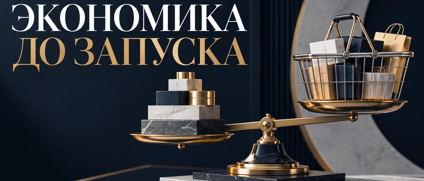 Корзина интернет-магазина на весах с блоками расходов