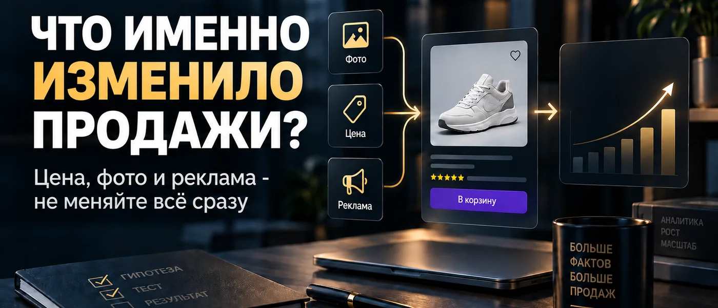Фото, цена и реклама ведут к одной карточке товара и графику продаж